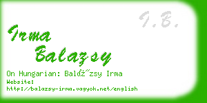 irma balazsy business card